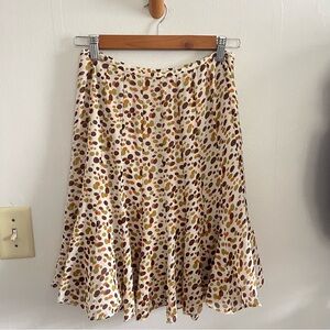 Lafayette 148 100% Silk Polka Dot Retro Skirt Cream Size 2 Feminine 90s 80s